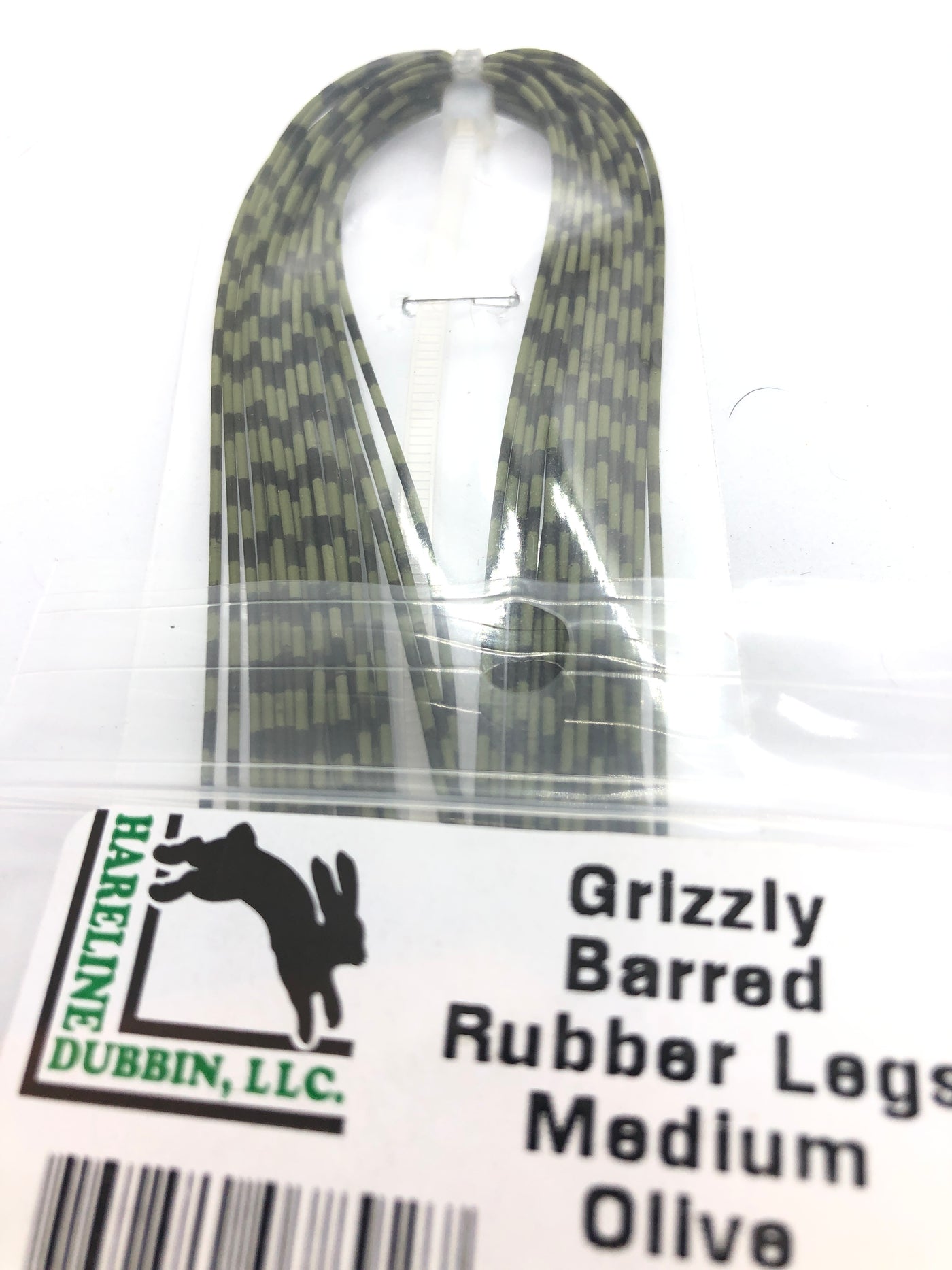 Hareline Dubbin Grizzly Barred Rubber Legs Medium