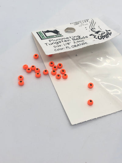 Hareline Dubbin Plummeting Tungsten Beads Fl. Orange