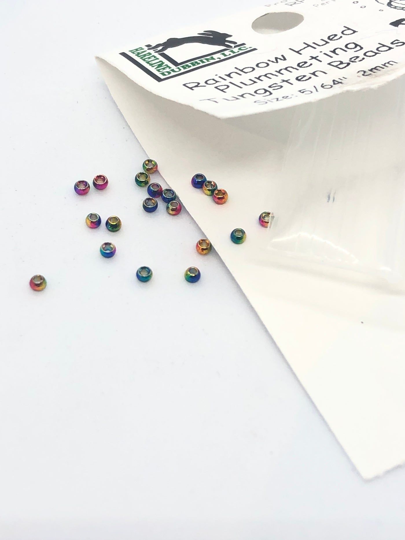 Hareline Dubbin Plummeting Tungsten Beads Rainbow Hued