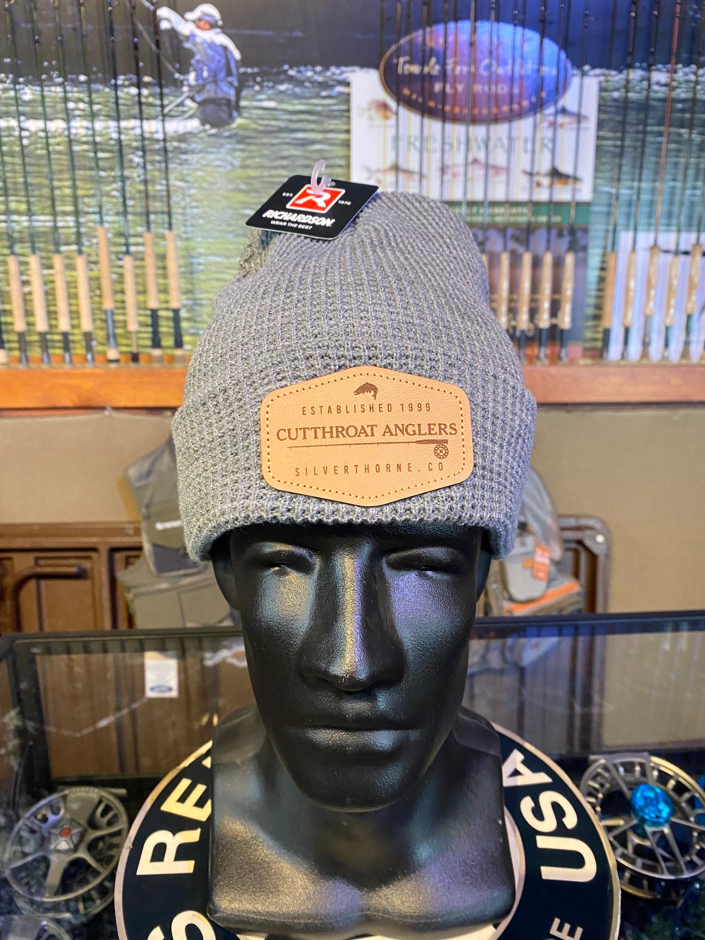 Richardson Sports Beanie With Cutthroat Anglers Leather Patch