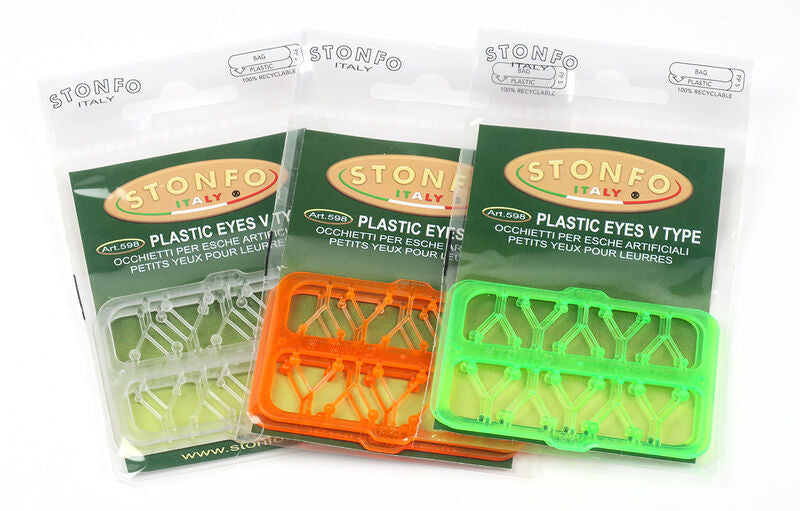 Stonfo 2.0mm and 2.7mm Plastic Eyes V Type Shrimp Eyes