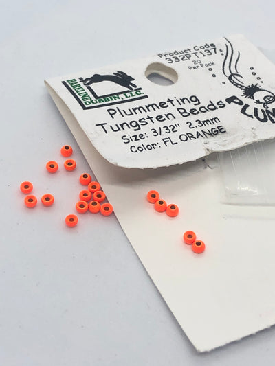 Hareline Dubbin Plummeting Tungsten Beads Fl. Orange