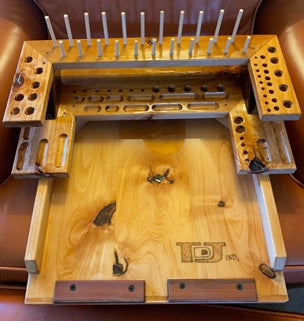 TDJ Ind. Stadium Tying Table Rustic Alder/Bar Top Epoxy – Cutthroat Anglers