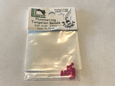 Hareline Dubbin Plummeting Tungsten Beads Fl. Pink